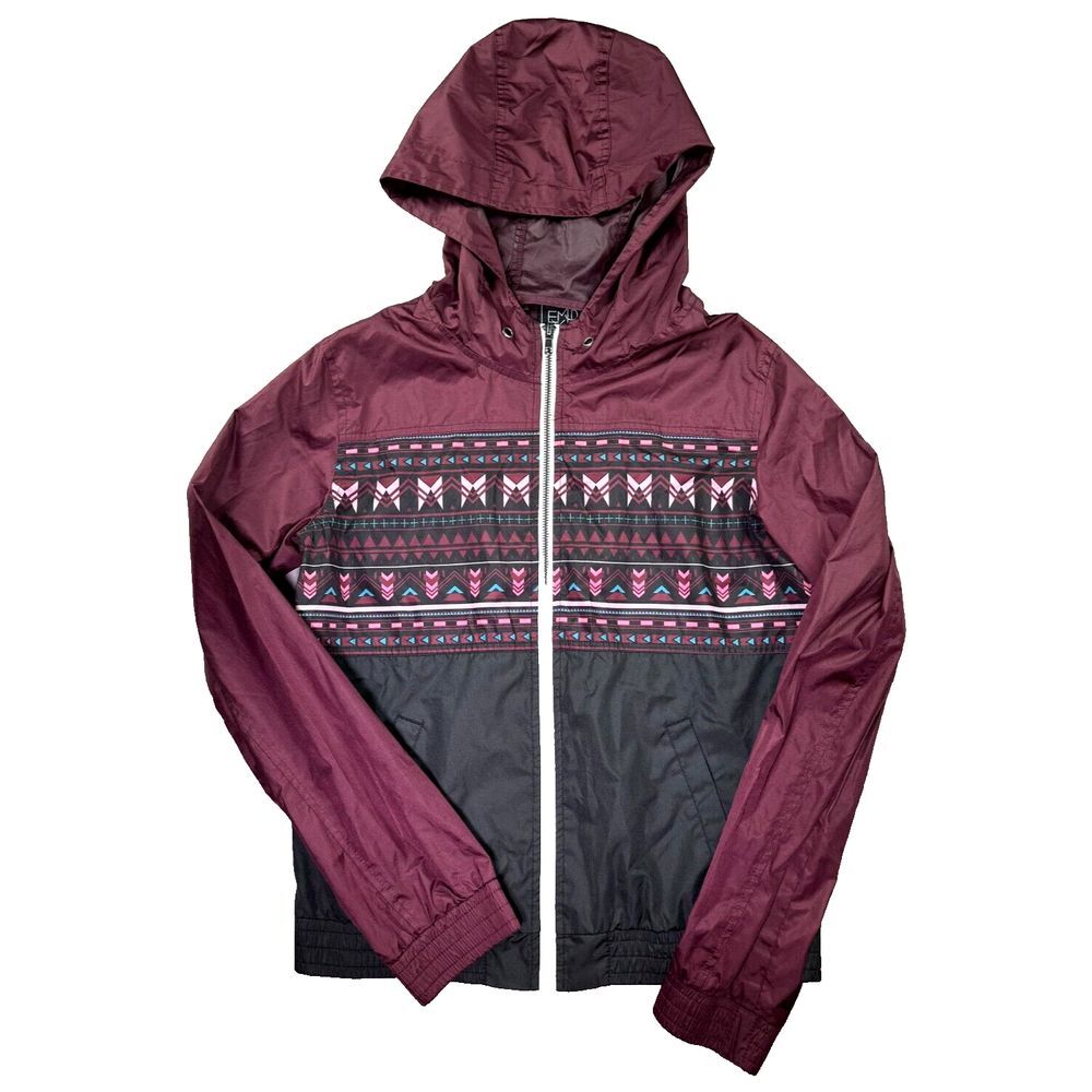 Empyre Jacket Womens Large‎ Navajo Aztec Indian Windbreaker Hooded Southwestern